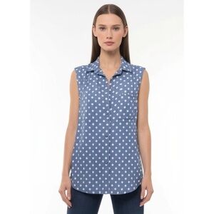 Tommy Hilfiger Blue Polka Dot Button Down Shirt